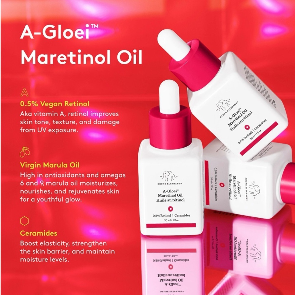 Drunk Elephant A-Gloei Marula + Retinol Oil 15ml - New in Box - Picture 5 of 9